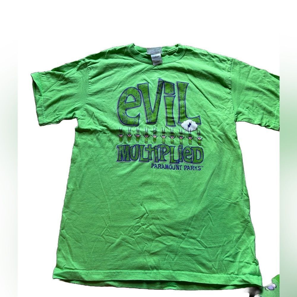 Rare Vintage Y2K SpongeBob Plankton Evil Multiplied Paramount Parks Tshirt
